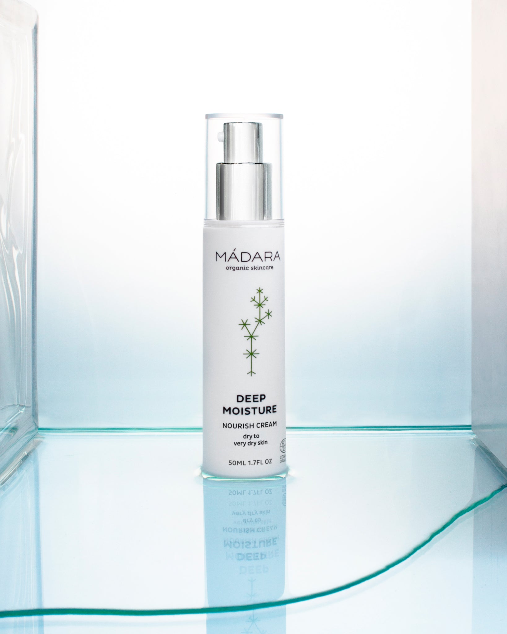 MÁDARA Organic Skincare deep moisture nourishing cream A2221 face cream product photo on plain background.