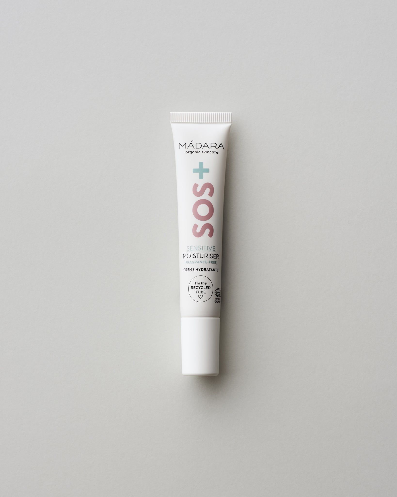 MÁDARA Organic Skincare sos sensitive moisturiser travel size SM3015 15 product photo on plain background.