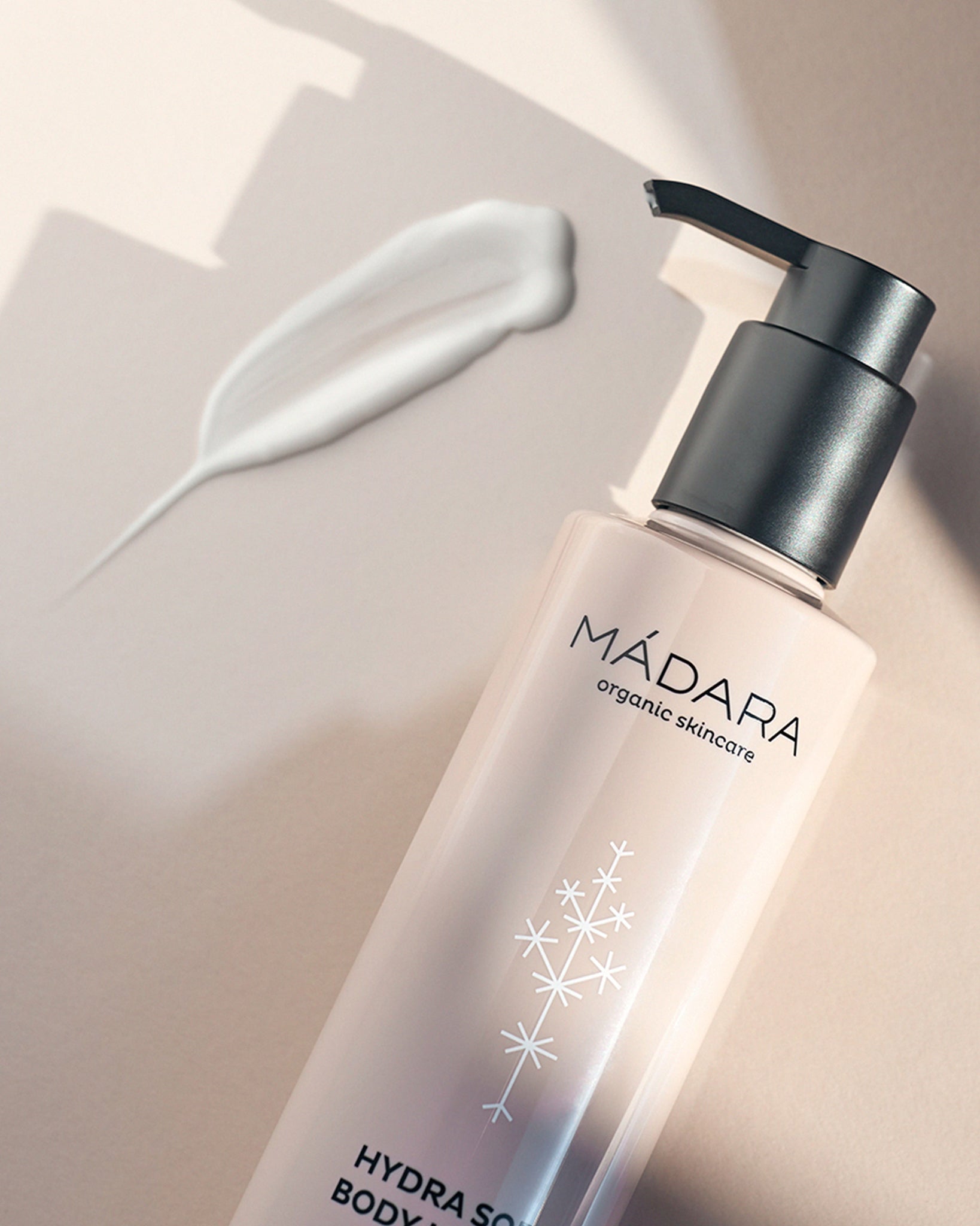 MÁDARA Organic Skincare body lotion A1112 lotion product photo on plain background.