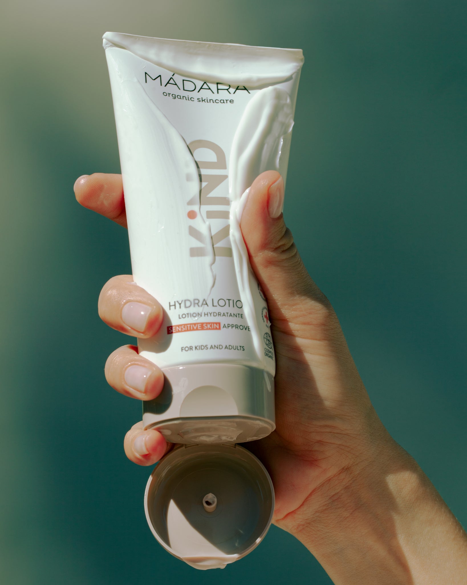 MÁDARA Organic Skincare organic certified body lotion A4467 lotion product photo on plain background.