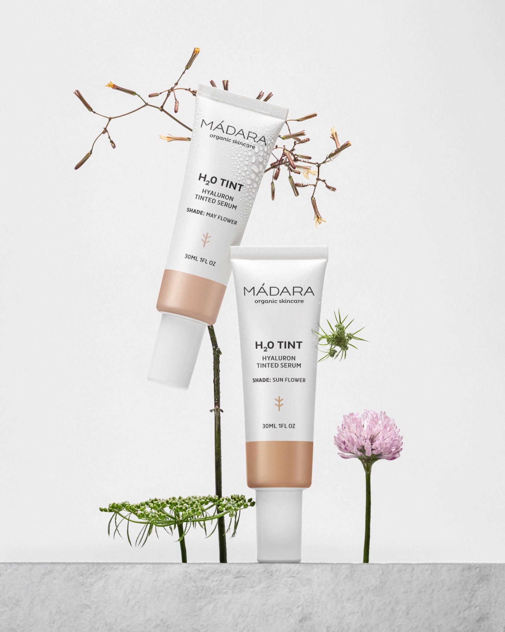 MÁDARA Organic Skincare may flower sun flower A3514 product photo on plain background.